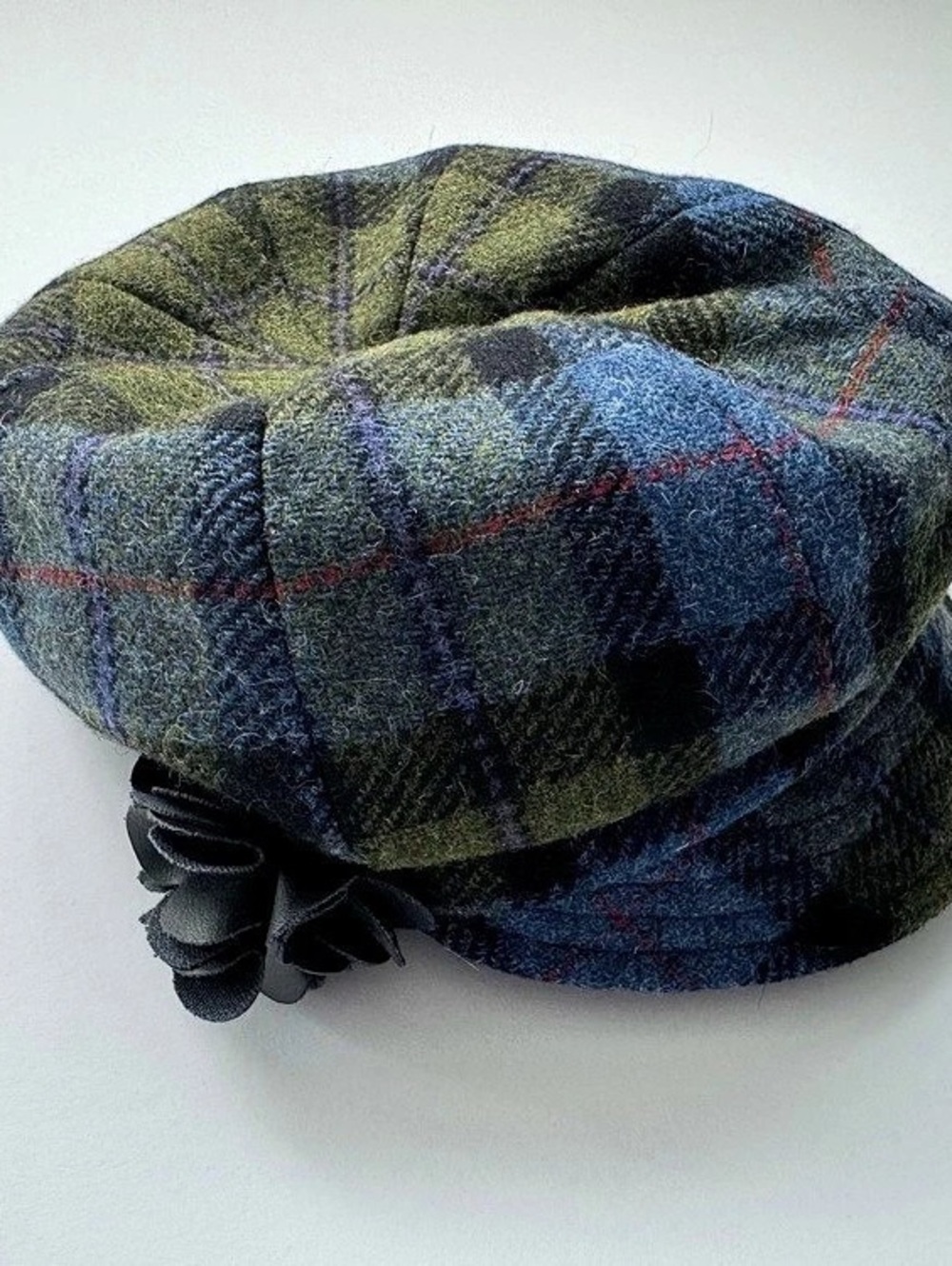 Irish Newsboy Cap Plaid Wool Tweed Cottagecore Vintage Inspired Floral